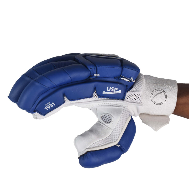 SG Test Navy Blue Cricket Batting Gloves Mens Size @ Side View