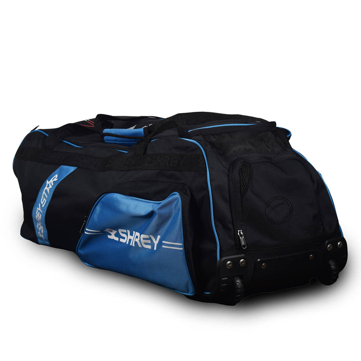 Shrey Star Wheelie 2.0 Cricket Kit Bag With Rod Color Blue/Black - Cricketershop
