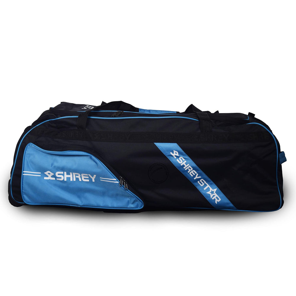Shrey Star Wheelie 2.0 Cricket Kit Bag With Rod Color Blue/Black - Cricketershop