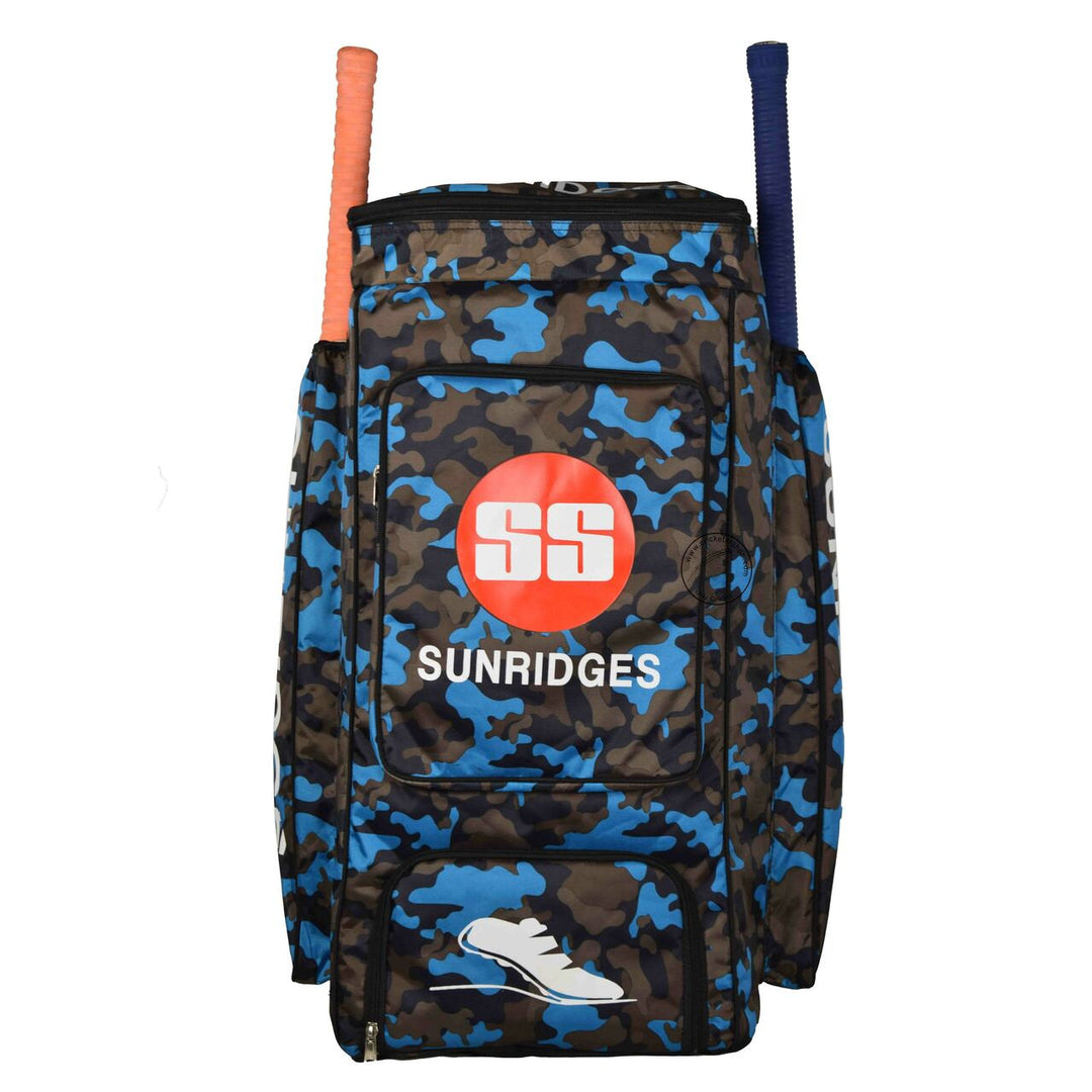 SS Duffle Camo Pack Blue Cricket Kit Bag