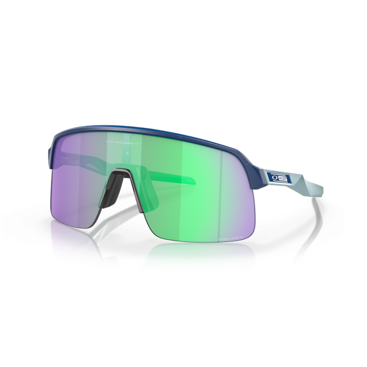 Oakley Matte Poseidon Glass Splatter Prizm Road Jade Cricket Sunglasses @ Front  View 3